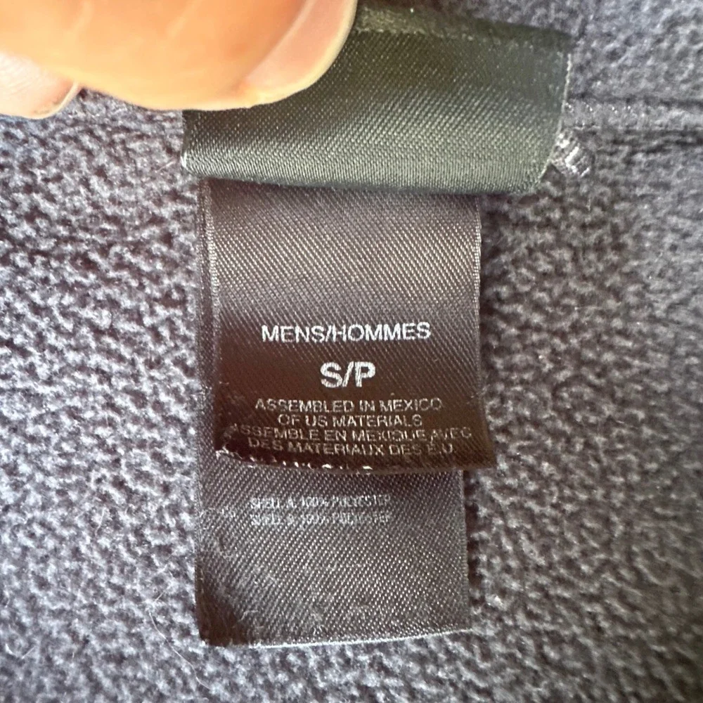 The North Face Fleece Jacket Mens Small Gray Excellent Full Zip Mock Neck Logo